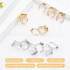 12Pcs 6 Styles 304 Stainless Steel Cuff Pad Ring Settings&nbsp;STAS-UN0023-33