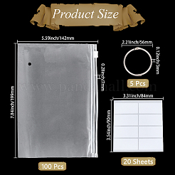 100Pcs Rectangle Frosted Plastic Packing Resealable Bags&nbsp;ABAG-CY0001-09
