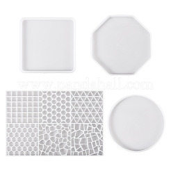 4Pcs 4 Styles DIY Cup Mat Silicone Molds Sets&nbsp;DIY-TA0013-69
