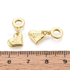 Brass 11:11 Heart European Dangle Charms&nbsp;KK-N259-21G