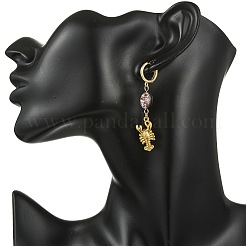 Ocean 304 Stainless Steel and Paua Shell Dangle Earrings&nbsp;EJEW-JE07109-01