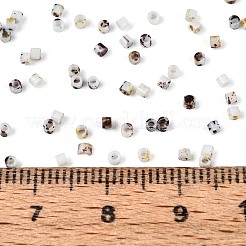 Spray Painted Picasso Cylinder Glass Seed Beads&nbsp;GLAA-T028-12A-09