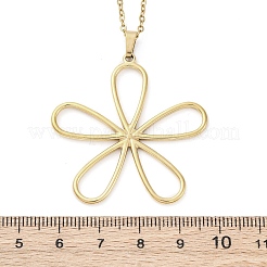 Hollow Flower 304 Stainless Steel Pendant Necklaces&nbsp;NJEW-M096-25G