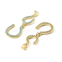 Brass Micro Pave Sky Blue Cubic Zirconia Pendants&nbsp;CU-CBA9CBD-12G