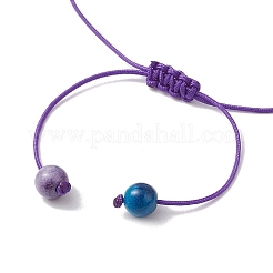Adjustable Synthetic Ocean White Jade & Turquoise Beads Braided Bead Bracelets&nbsp;BJEW-JB11297-01