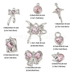 8Pcs 8 Styles Rack Plating Alloy Glass Pendants&nbsp;FIND-FP0002-94