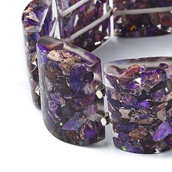 Dyed Natural Imperial Jasper & Synthetic Opal Stretch Bracelets&nbsp;BJEW-G702-01C