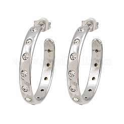 304 Stainless Steel Rhinestone Stud Earrings&nbsp;SA-CBA0ADC-01P
