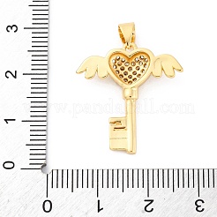 Brass Micro Pave Cubic Zirconia Pendants&nbsp;KK-S510-22G