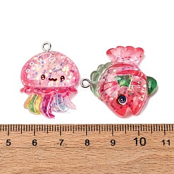Marine Animal Transparent Resin Pendants&nbsp;RESI-P045-01P-M