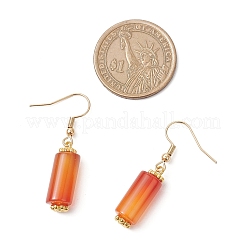 Column Natural Carnelian Beaded Necklace & Bracelet & Dangle Earring Sets&nbsp;SJEW-JS01330
