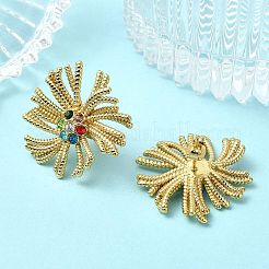 304 Stainless Steel Micro Pave Clear Cubic Zirconia Stud Earrings For Women&nbsp;EJEW-B112-02G-03
