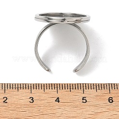 304 Stainless Steel Cuff Ring Findings&nbsp;X1-STAS-B126-10B-P