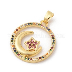 Brass Micro Pave Cubic Zirconia Pendants&nbsp;LS-ZIRC-I069-02G-04