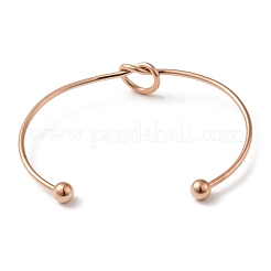 Ion Plating(IP) 304 Stainless Steel Knot Cuff Bangles for Women&nbsp;BJEW-M233-04RG