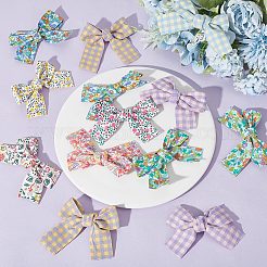 20Pcs 10 Colors Flower/Tartan Pattern Cloth Bowknot for Costume Ornaments&nbsp;FIND-GF0004-73