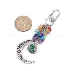 Hollow Moon Alloy & Gemstone Pouch Pendant Decooration&nbsp;HJEW-JM01968