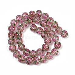 Handmade Glod Sand Lampwork Beads Strands&nbsp;LAMP-B028-03A-10mm