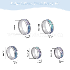5Pcs 5 Styles 201 Stainless Steel Finger Ring for Men&nbsp;RJEW-UN0002-98