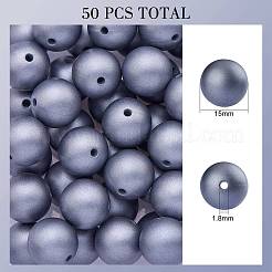50Pcs Silicone Beads Round Rubber Beads 15MM Loose Spacer Beads for DIY Supplies Jewelry Keychain Making&nbsp;JX474A
