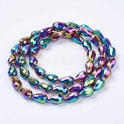 Electroplate Glass Beads Strands&nbsp;EGLA-D017-15x10mm-4