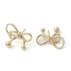 Bowknot Brass Stud Earrings&nbsp;EJEW-M245-14G