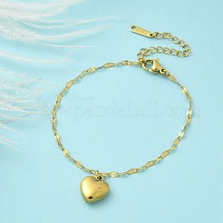 304 Stainless Steel Charm Chain Bracelets&nbsp;BJEW-C084-04G