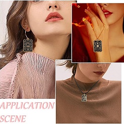 DIY Rectangle with Tarot Alloy Enamel Pendant Earring/Necklace Making Kits&nbsp;DIY-YW0011-76