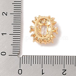 Brass Micro Pave Cubic Zirconia Beads with Glass&nbsp;KK-B100-075G