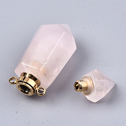 Faceted Natural Rose Quartz Pendants&nbsp;G-T131-15H