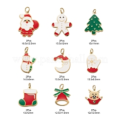 18Pcs 9 Style Real 14K Gold Plated 316 Surgical Stainless Steel Enamel Charms&nbsp;STAS-LS0001-41