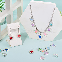 50Pcs Alloy & Glass Pendants&nbsp;PALLOY-TAC0239