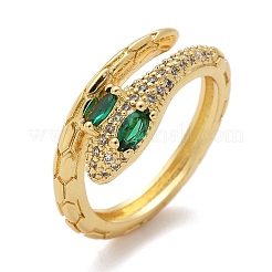Brass Micro Pave Cubic Zirconia Finger Rings&nbsp;RJEW-C120-30B-G