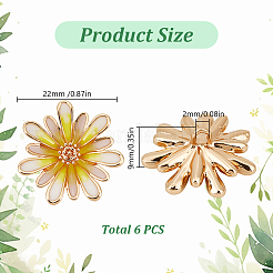 6Pcs 1-Hole Alloy Enamel Buttons&nbsp;FIND-GO0003-79