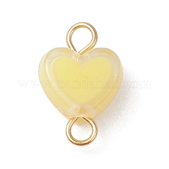6Pcs 6 Colors Acrylic Bead in Bead Heart Connector Charms&nbsp;PALLOY-JF03342-01