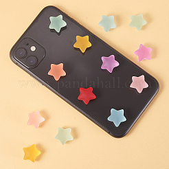 35Pcs 7 Colors Frosted Resin Cabochons&nbsp;RESI-CJ0001-224