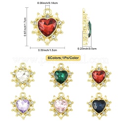 6Pcs 6 Color Acrylic Rhinestone Pendants&nbsp;FIND-FS0001-38