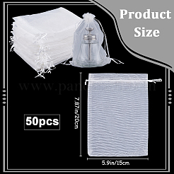 50pcs Large Organza Pouches Portable Shoes Bag Travel Storage Drawstring Bags&nbsp;OP-SP0001-03C-01