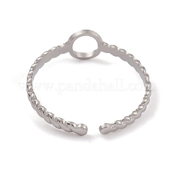 Non-Tarnish 304 Stainless Steel Cuff Rings&nbsp;RJEW-G285-65P