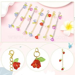 10Pcs 5 Styles Acrylic Flower Pendant Decorations&nbsp;HJEW-FS00085