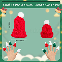 51Pcs 3 Colors Polyester Doll Woolen Hat&nbsp;DOLL-CP0001-02
