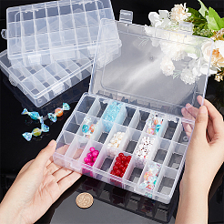 24 Grids Plastic Bead Storage Containers&nbsp;CON-WH0086-053B