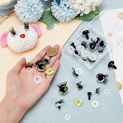16 Sets 4 Style Plastic Doll Eye & Eyelashes&nbsp;DOLL-PH0001-33