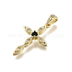 Brass Micro Pave Cubic Zirconia Pendants&nbsp;LS-KK-Z100-43G-01