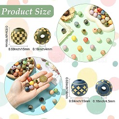 60Pcs 2 Styles Wood European Beads&nbsp;WOOD-CJ0002-57