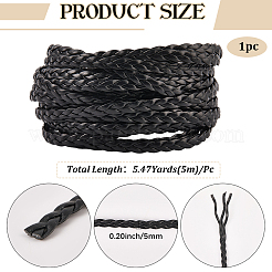 5M 3-Ply PU Leather Braided Cord&nbsp;LC-GF0001-12D