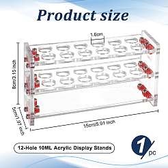 12-Hole 10ML Acrylic Display Stands&nbsp;ODIS-WH0043-61B