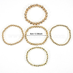 Glass & CCB Plastic Beaded Stretch Bracelets Set&nbsp;FS-WG21267-03