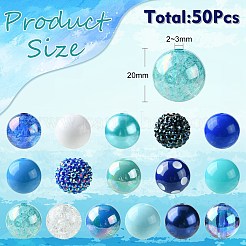 50Pcs Chunky Bubblegum Round Acrylic Beads&nbsp;SACR-CJ0001-64