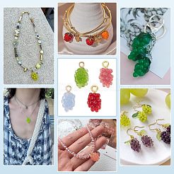24Pcs 4 Colors Resin Pendants&nbsp;RESI-PH0002-30